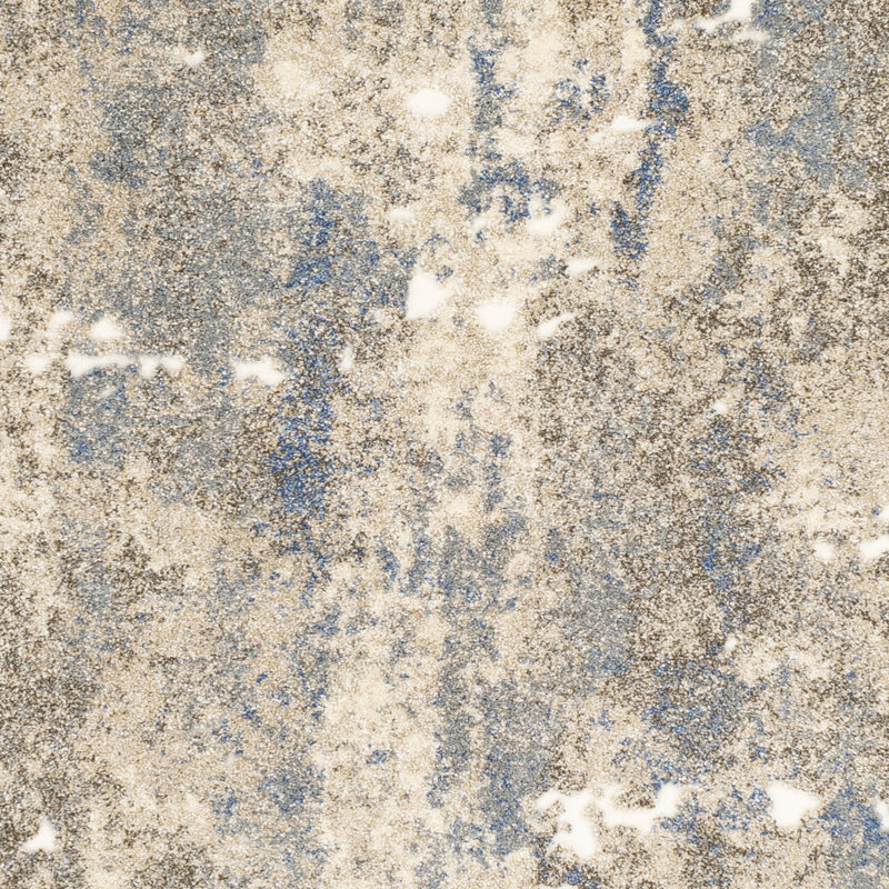 Madison Avenue Machine-Woven Blue/Beige/Gray Area Rug, Rectangle 6'7" x 9'6"