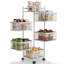 360 Degree Rotating Storage Rack Kitchen Cart with 5 Swing Out Shelves Kitchen Cart