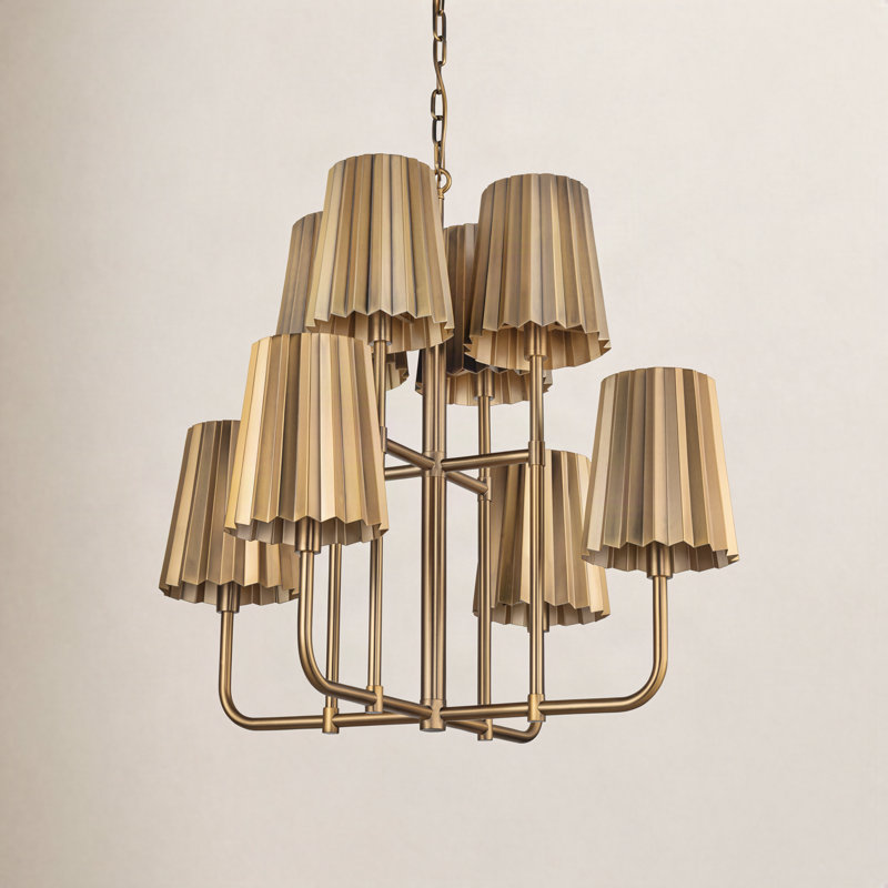Lustre classique unique à 8 lumières Tindra, Doré vieilli