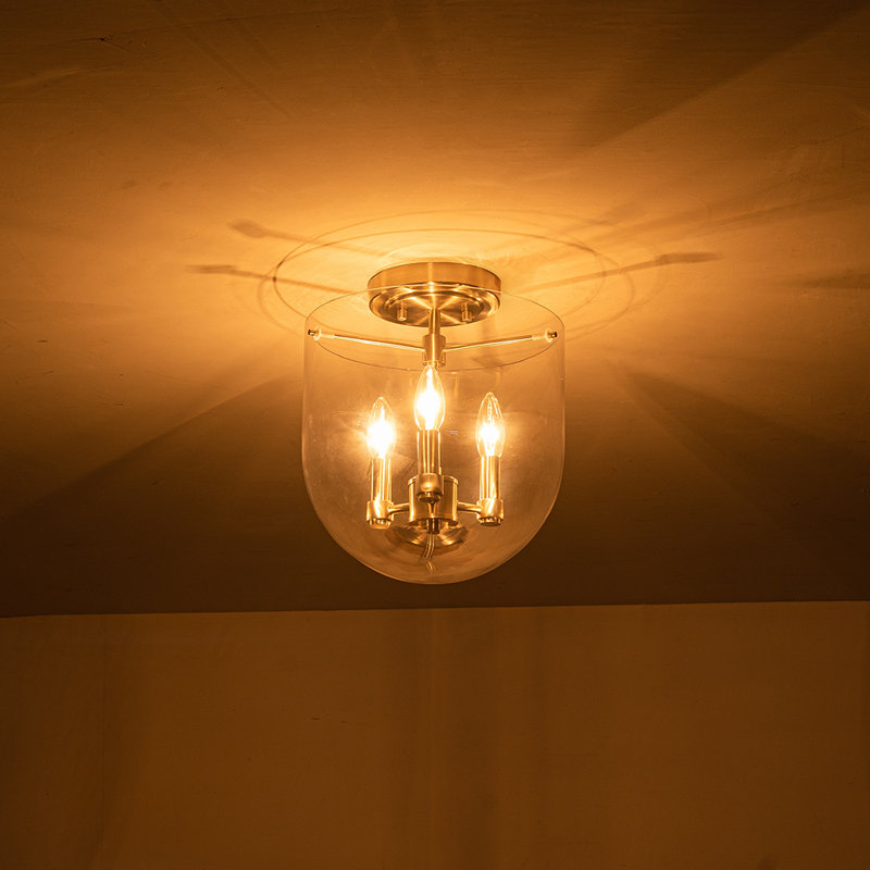 Plafonnier semi-encastré 3 lumières Tilleul