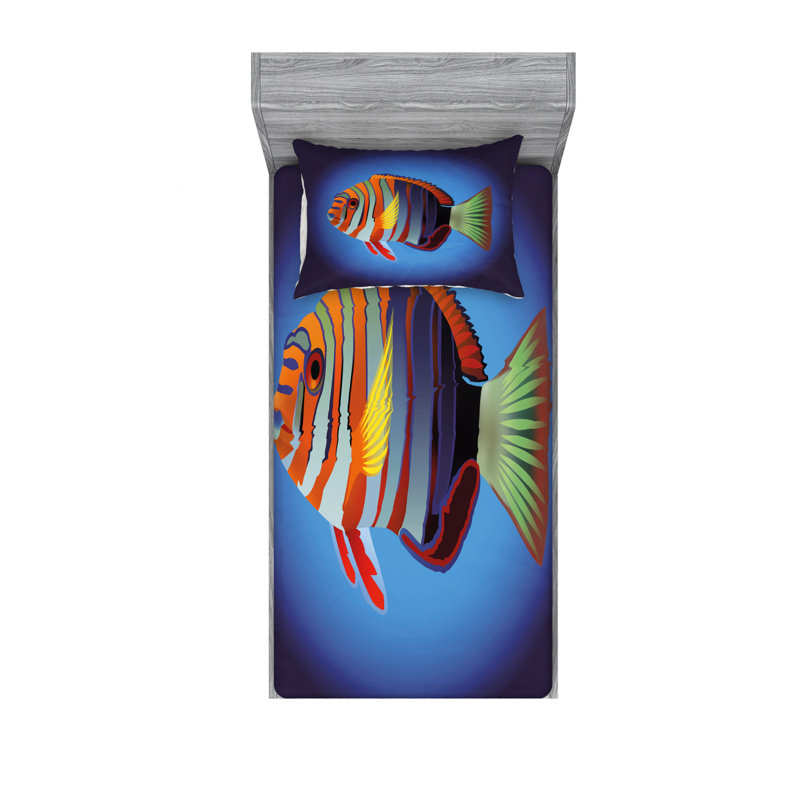 Ensemble de draps Exotic Ocean, Ensemble de draps pour lit simple avec drap-housse