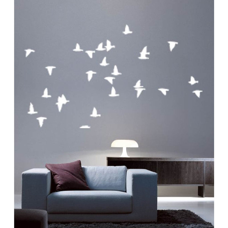 Décalcomanie murale sihouette oiseaux, Blanc