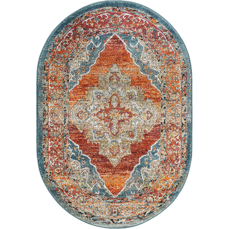 Charian Oriental Indoor Rug, Oval 4' x 6'