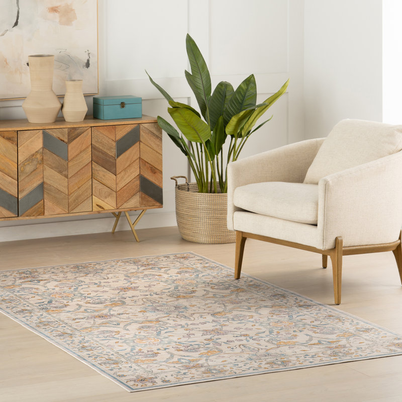 Tapis floral lavable Veliora, Rectangulaire 2 pi x 3 pi