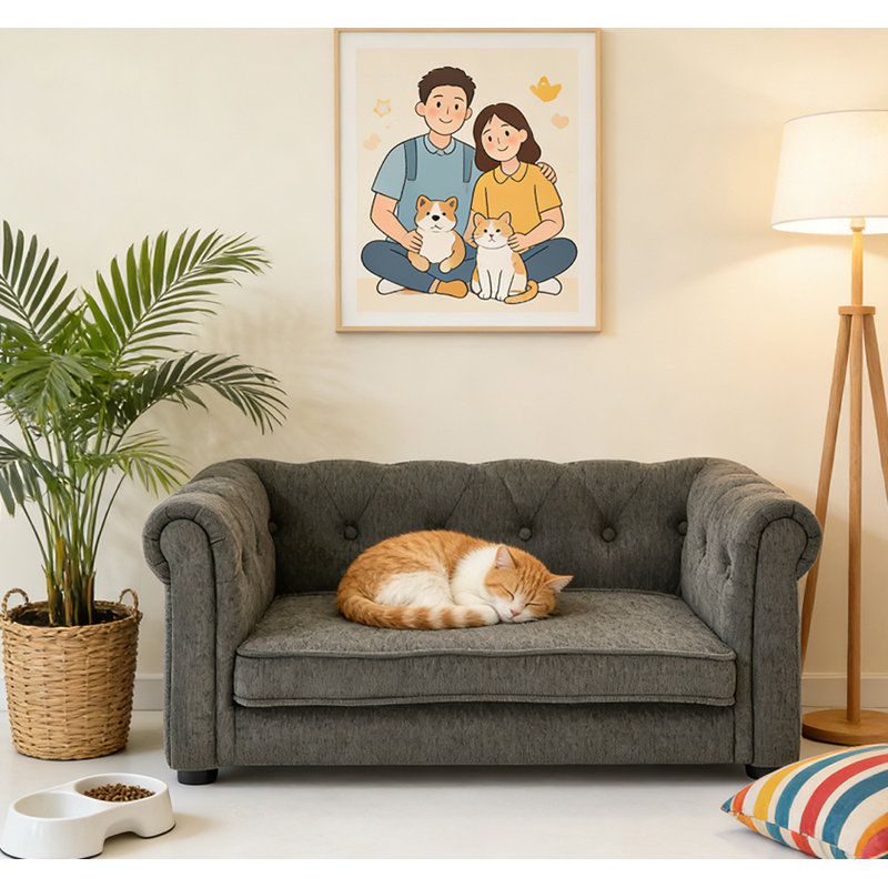 Canapé-lit pour chien durable, Gris foncé