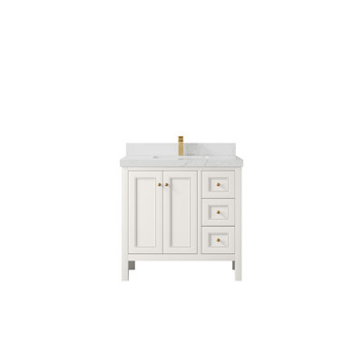 Nashville X P 22 po Meuble-lavabo central en albâtre