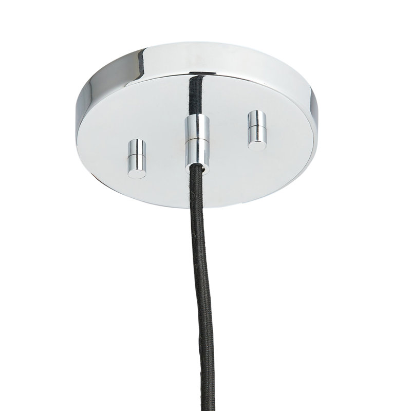Luminaire suspendu unique à 1 lumière avec détails en verre Dimitris, Chrome