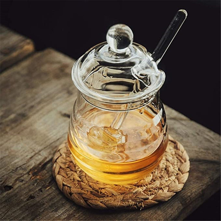 Glass Teacup w/ infuser & Bamboo lid (15oz.) - Honey and the Hive