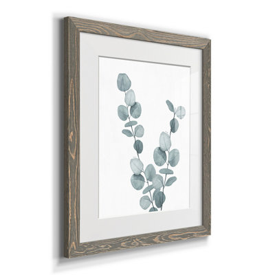 «Blue Botanical Wash III», reproduction d'art sur papier encadrée