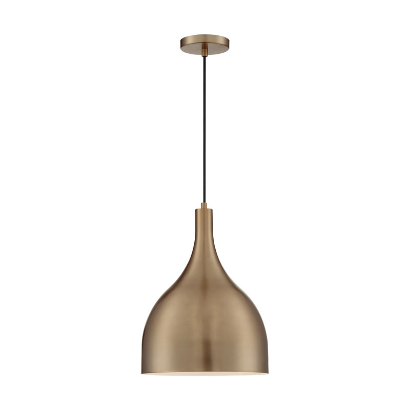 Bellingham 1 - Light Single Pendant, 16.38" H x 12" W x 12" D, Burnished Brass