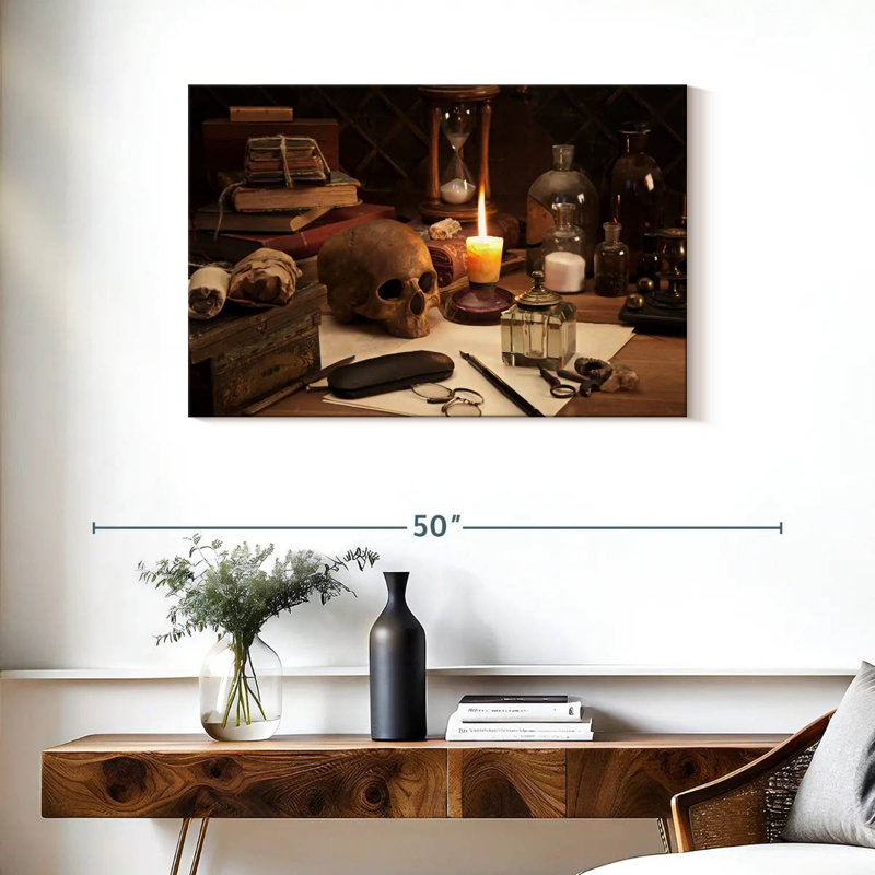 Hitzel Skull Still Life, 24" H x 36" W