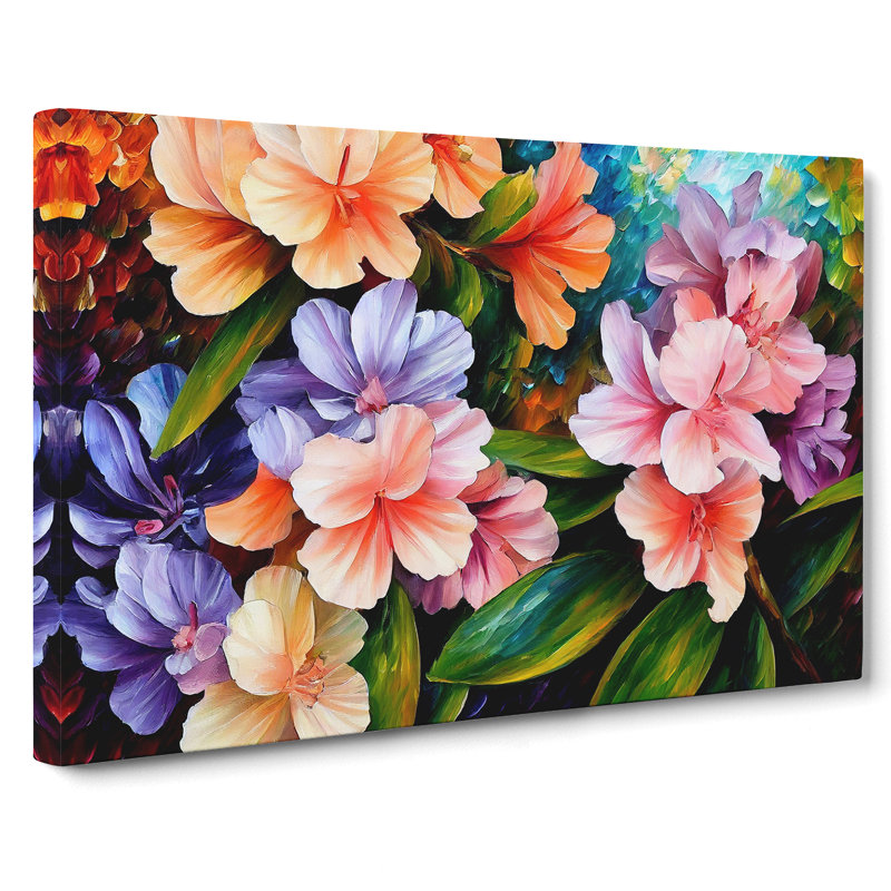 Rhododendron Flower Painting Vol.1 Abstract - Wrapped Canvas, 50cm H x 76cm W x 3cm D