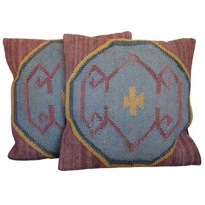 Embroidered Jute / Sisal Throw Pillow
