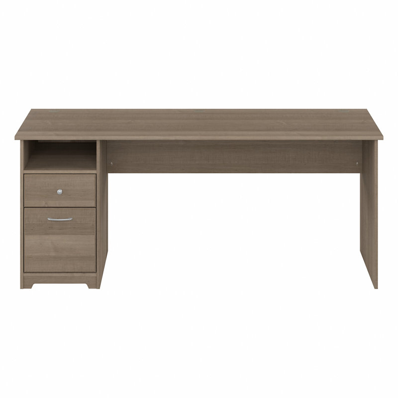 Ozro Singe Pedestal Desk, Ash Gray, 30" H x 72" W x  23" D