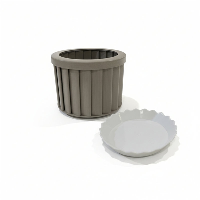 Pot rond Strata MD, H 6,25 po x l 8,38 po x P 8,38 po, Gris