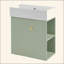 Meuble-lavabo flottant moderne de 21,6 po avec lavabo en céramique - parfait pour les petites salles de bain, rangement à droite