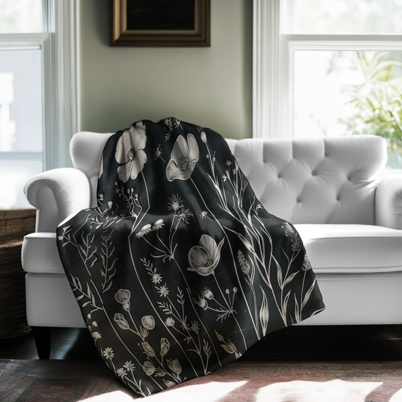 Couverture en sherpa de qualité supérieure noir et blanc, Grand lit