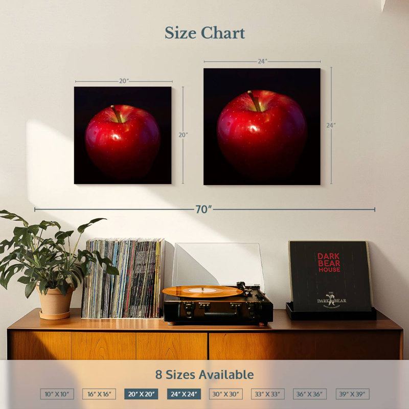 Pomme rouge brillante Yarlin, H 20 po x l 20 po