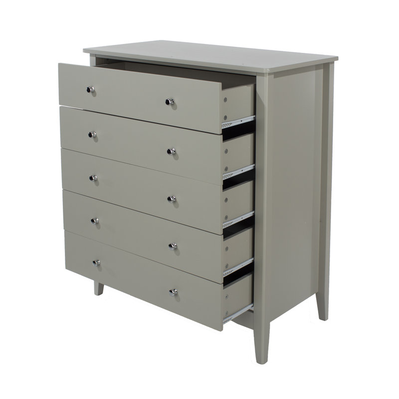 Noa 5 Drawer Chest of Drawers, Painted Finish, Grey