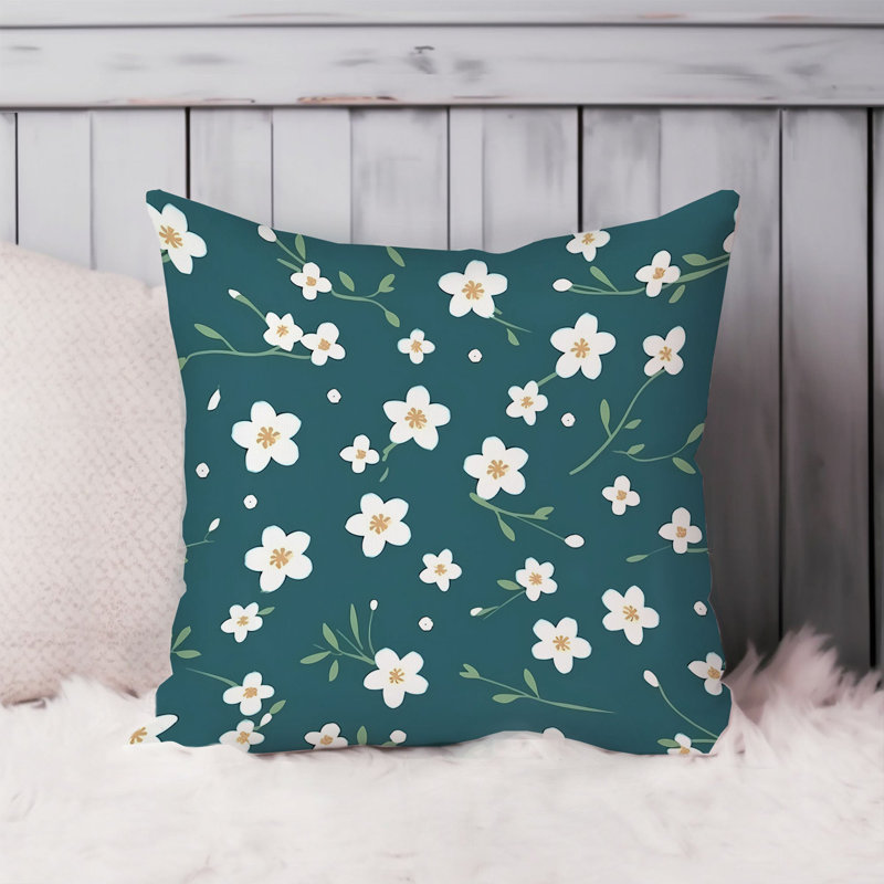 Floral Jasmine Flowers Pattern XIII Modern, 16"H x 16"W