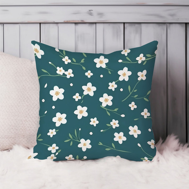 Floral Jasmine Flowers Pattern XIII Modern, 18"H x 18"W