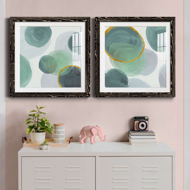 Ontario I - ensemble de 2 peintures encadrées, Cadre noir, H 27,5 po x l 55 po x P 1,5 po