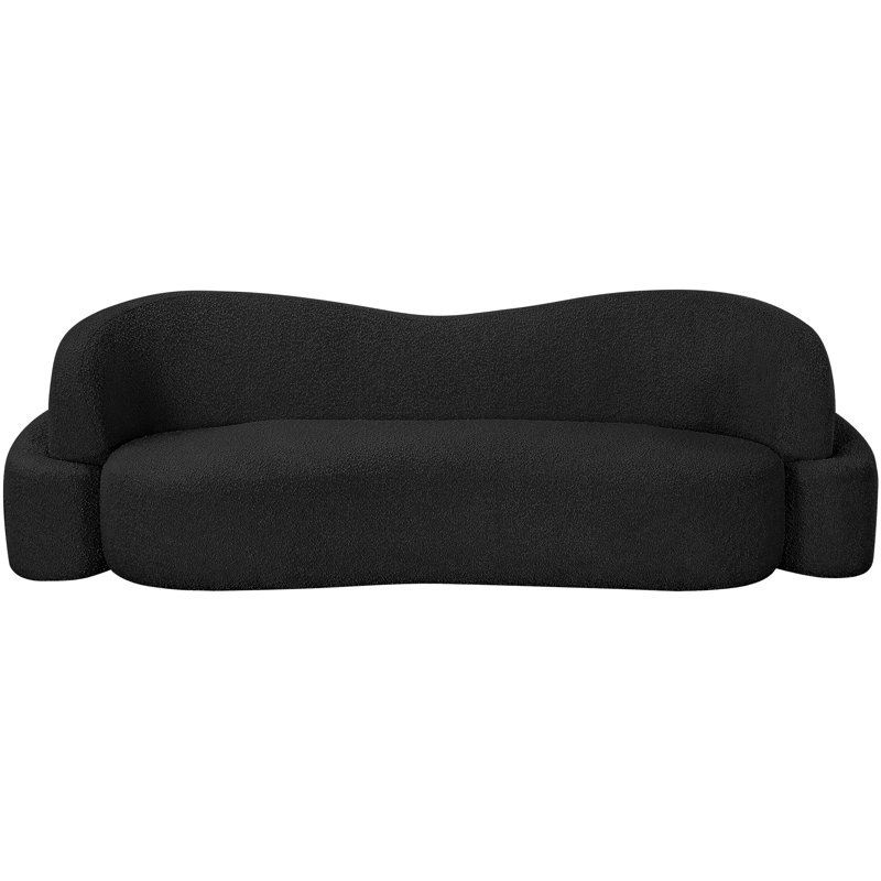 Canapé rembourré Ishawn, Tissu bouclé noir