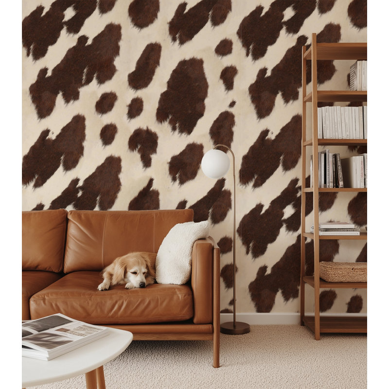Papier peint peau de vache brune