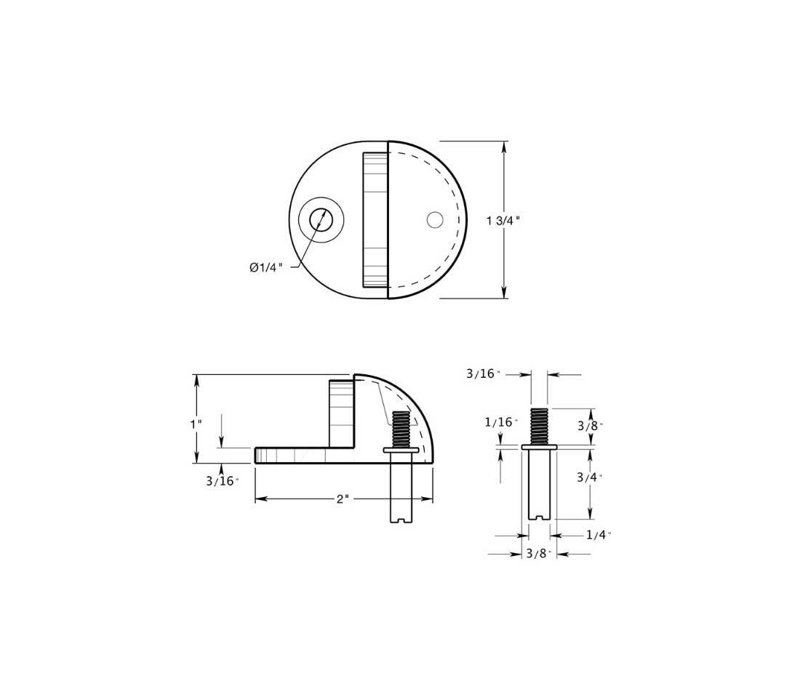 Butée de dôme Deltana DSLP316U5, Laiton antique, H 34,92 po x l 25,4 po x P 25,4 po