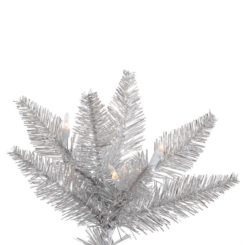 Tinsel Silver Fir Artificial Christmas Tree, 7.5' H