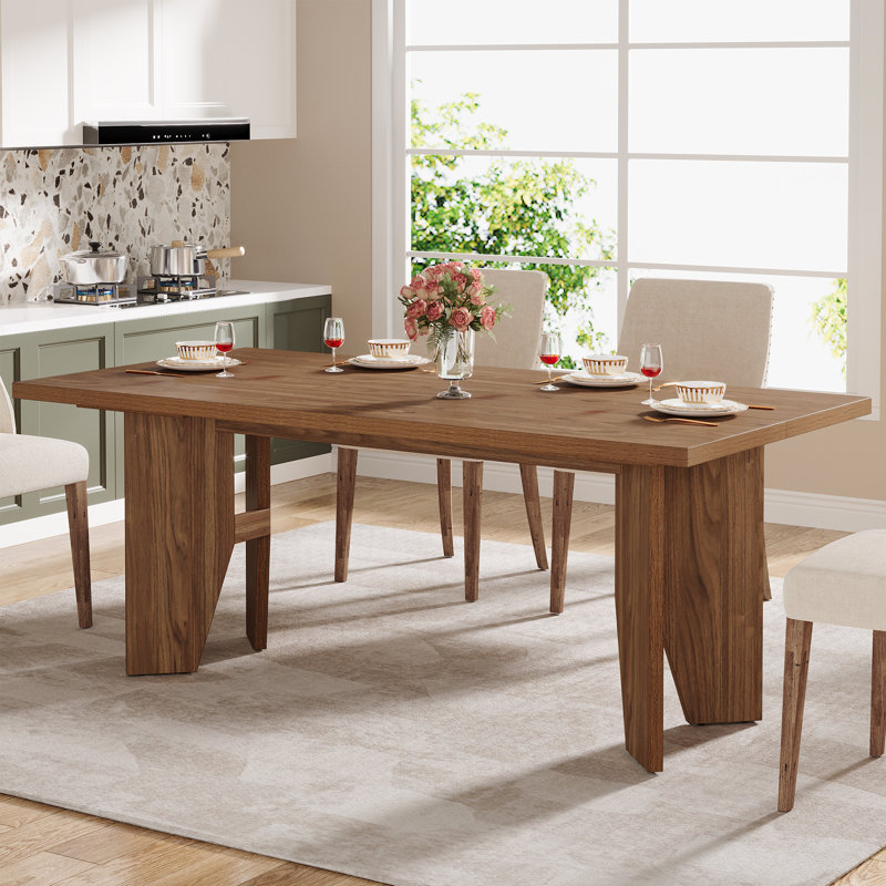 63" Dining Table For 4-6, Farmhouse Rectangular Kitchen Table, Large Dinner Table For Kitchen, Dining Room