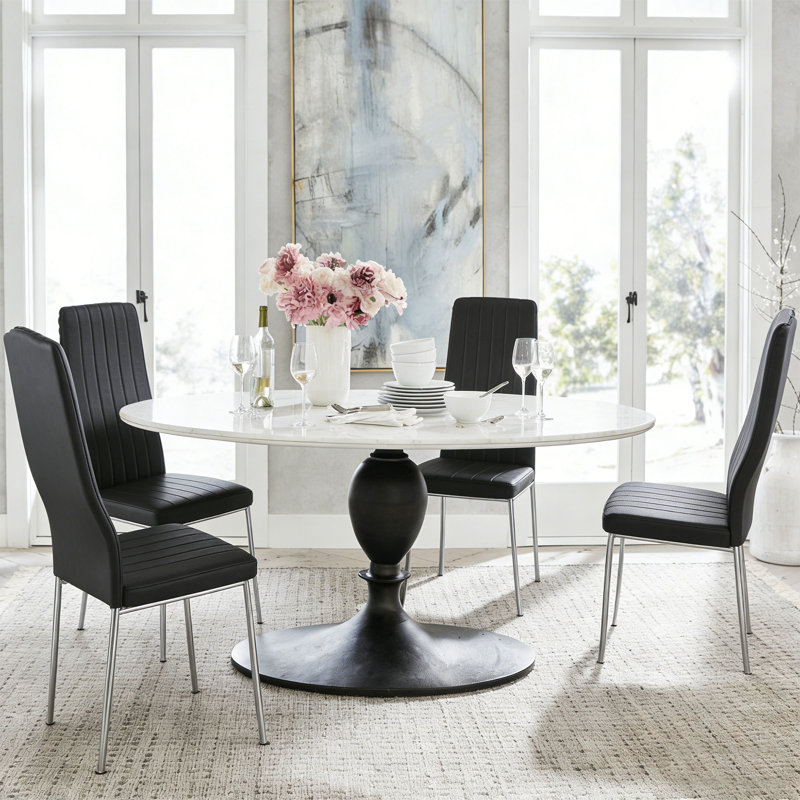 Chaise d'appoint solide avec pieds en acier stables, chaise de salle à manger moderne , Noir