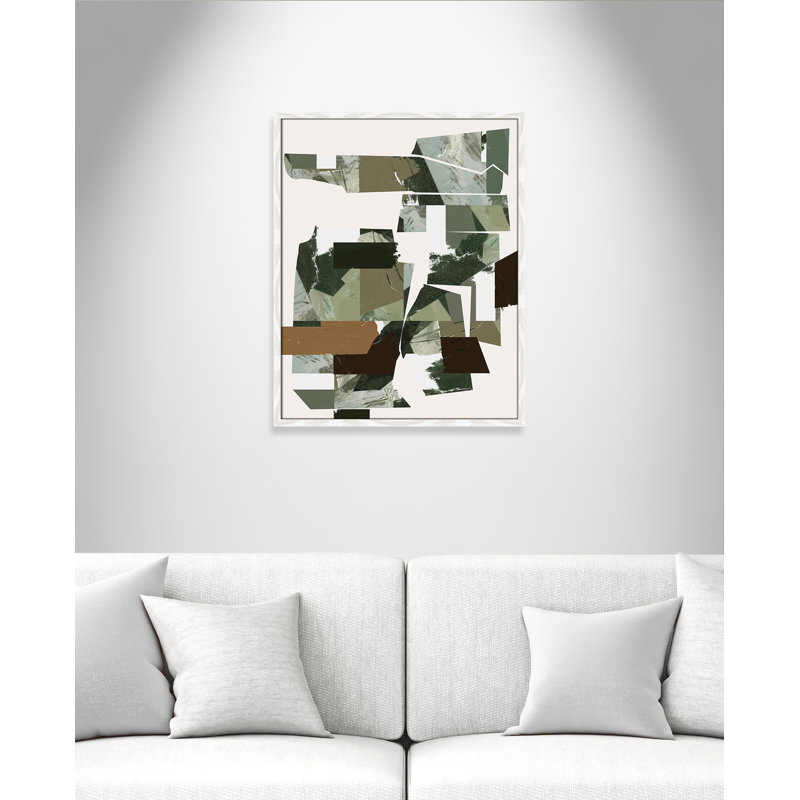 «Green Endeavour I Print» par Cartissi, L 23,5 po x H 29,5 po, Framed Print, Grain de bois blanc