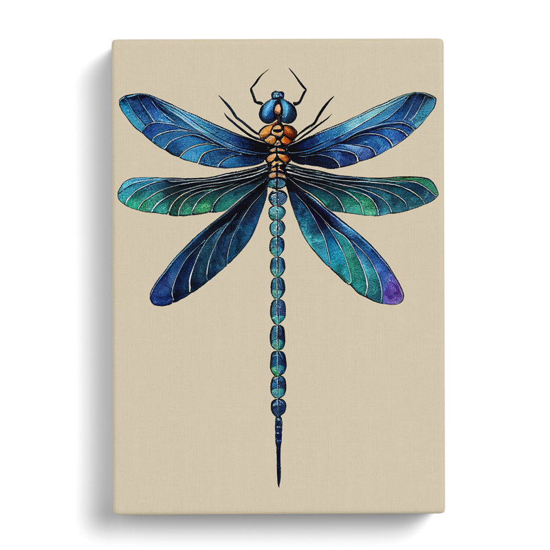 XV1022-4965X View Of A Dragonfly - Print, 50cm H x 35cm W, Wrapped Canvas, No Matte
