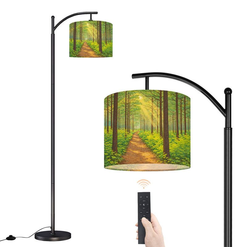 Lampe sur pied à arc avec abat-jour réglable Green Forest
