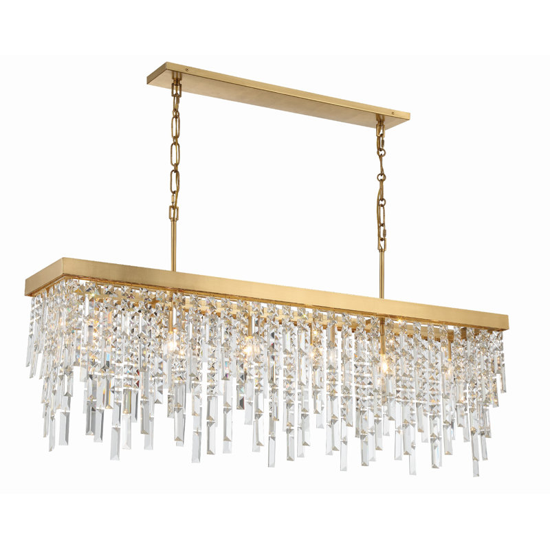 Dimmable Tiered Chandelier, 24.5" H x 49" W x 9" D