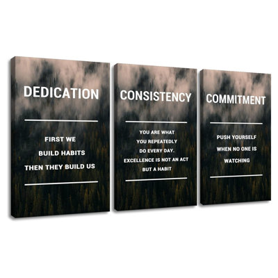 Motivational Canvas Posters Print Wall Art 3 Pieces Inspirational Entrepreneur Quotes Positive Signs Picture Painting Artwork For Modern Home Bedroom Teens Room Gym Stretched And Framed