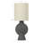 Sculptural Table Lamp with Linen Shade