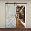 Porte de grange coulissante à panneaux en bois X Series avec trousse de quincaillerie d'installation (DIY) 1 5-80405674-80405672