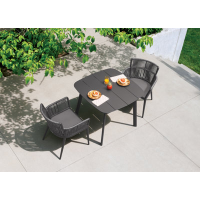 Eiland Powder Coated Aluminum Outdoor Dining Table