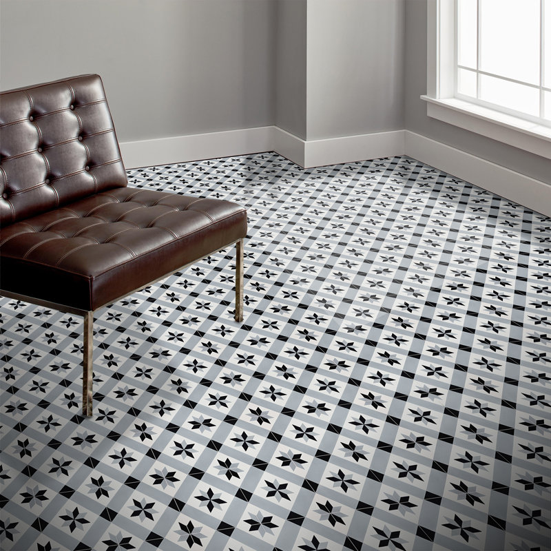 Kotoubia 8" x 8" Cement Patterned Wall & Floor Tile