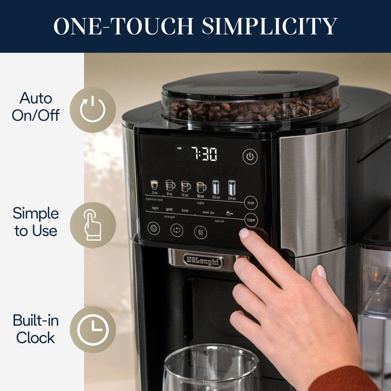 TrueBrew™ Automatic Single-Serve Drip Coffee Maker with Built-In Grinder and Bean Extract Technology