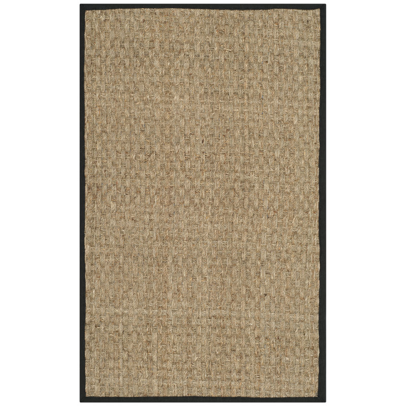 Delapena Solid Colour Bamboo Slat / Seagrass Hand Woven Area Rug, Runner 76 x 183cm
