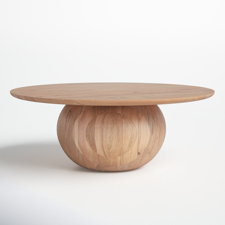 Iver Solid Wood Pedestal Coffee Table ( Only Base) 