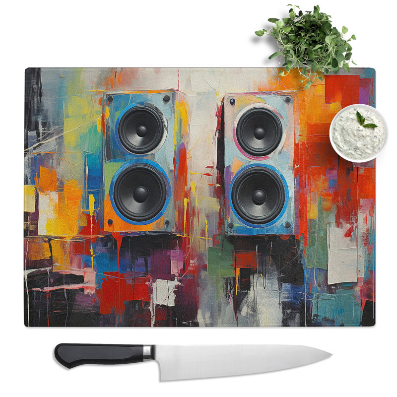 Speakers Gestural  Glass Chopping Board