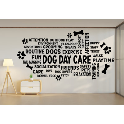 Dog Daycare Word Cloud Wall Decal - Perfect for Pet Lovers, Dog Care Centers - Dog Groomer Wall Decal – Grooming Wall Decor 559DLU