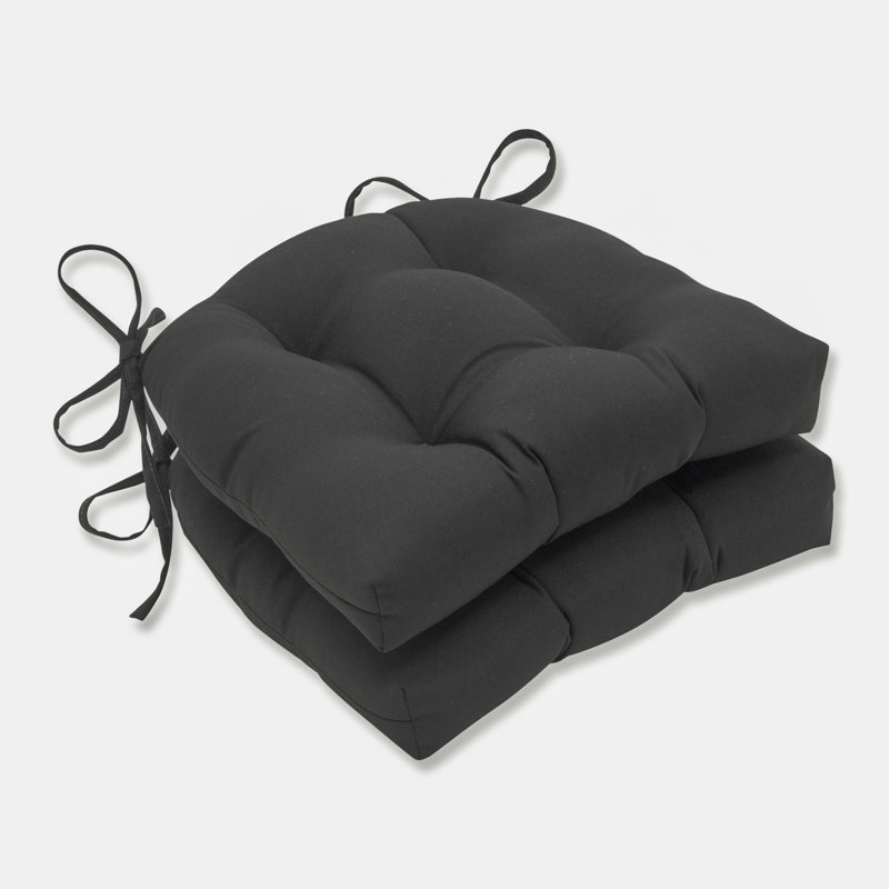 Amarina Outdoor Chair Pad, Black, 17.5" W