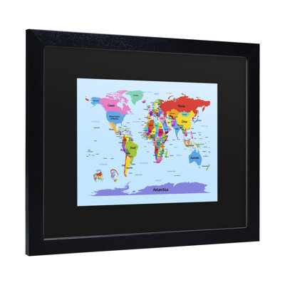 « childrens world map », art encadré