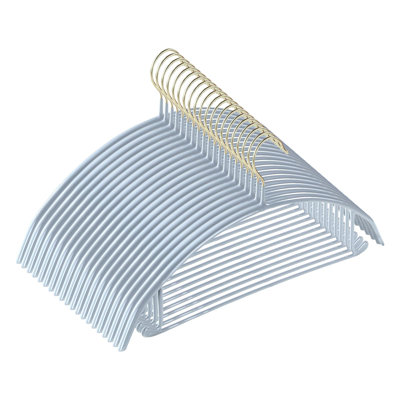 Clothes Hangers 20 Pack, Non Slip Hangers Sweater Hanger No Shoulder Bump, 16.5 Inch Wide Durable and Strong Shirt Coat Dress Skirt Suit Hangers with Pants Bar for Laundry & Everyday Use, Gray