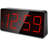 Battery Operated Digital Clock Alarm Clock Cordless Large Big Numbers 4 Dimmers For Seniors Adjustable Volume Loud Alarm Clock For Heavy Sleepers Adults (Red Digits)